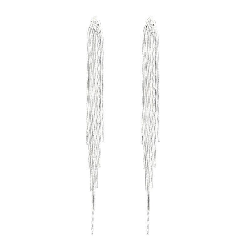 SUMENG 2024 New Gold Color Silver  Long Hanging Earrings Metal Tassel Ethnic Drop  for Women Fashion Jewelry Gifts