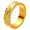 Elegant Titanium Steel Crushed Ice Gold Ring for Women - Light Luxury, Long-Lasting Color, Perfect for Couples