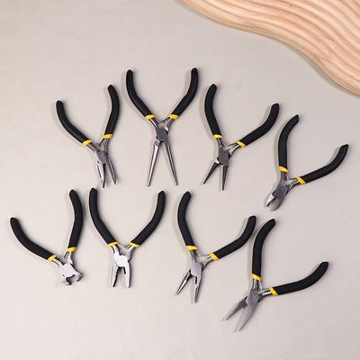 Portable Durable Carbon Steel Forging Jewellery Pliers Light Weight Mini Pliers Hand Tools Round Flat Long Nose Pliers