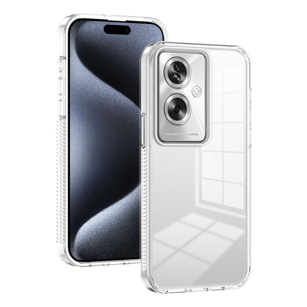 KEYSION Transparent Phone Case for OPPO Reno11 F 5G Soft TPU+PC Anti-slip HD Clear Shockproof Phone Back Cover for OPPO A79 5G