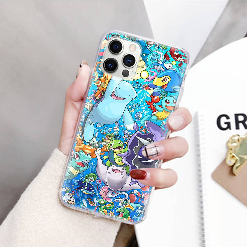 JP40 Pokemon Transparent Case for Samsung A04 A14 A23 M33 M53 Realme 10 9 C35 C55 VIVO Y02 X80 Infinix Hot 30 Note 11 Tecno Spark 8P Pro