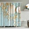 Beach Theme Shower Curtain Decorative Bathroom Set With Sea Shells And Starfish Design - Elegant And Refreshing Home Decor