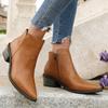 Mode Square Heel Single Boots Herbst Neu Spitzzehe Seitlicher Reißverschluss Rutschfest Verschleißfest Kitten Heel Stiefeletten