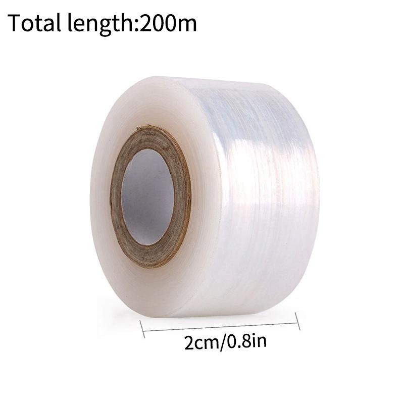 200M PE Grafting Tape Film Self-adhesive Garden Tree Plants Seedlings Vine Grafting Tape Stretchable Film 6/8/10/12cm Width