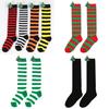 Cute Plush Christmas Socks For Kids Over The Knee Striped Cartoon Toy Socks