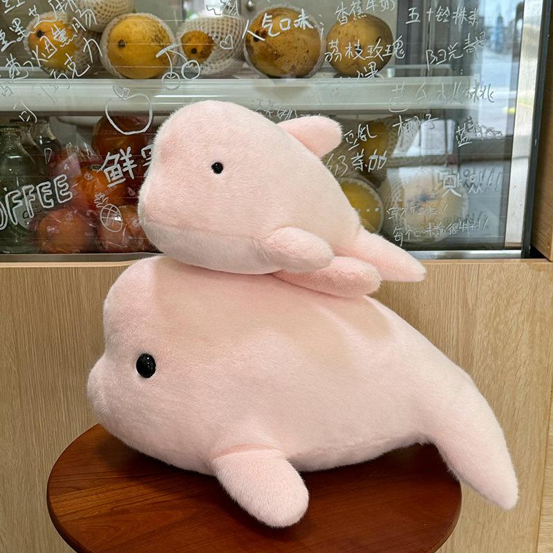 Girls Heart Pink Dolphin Throw Pillow Plush Toy Doll Aquarium Dolphin Doll Children Soothing Doll