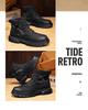 2025 Men's British Style Yellow High-Top Winter Work Boots with Thick Sole