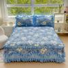 100% Cotton Thicken Quilted Bedspread King Queen Size Princess Lace Bed Skirt Pure Cotton Bed Cover Not Including Pillowcase