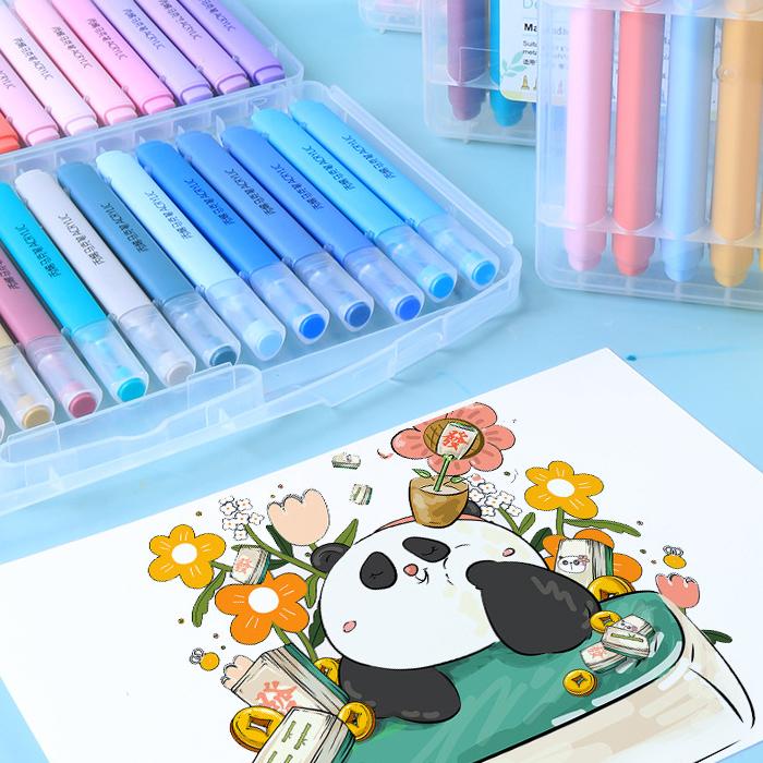 Acryl-Marker-Stift, 24 Farben, 48 Farben, wasserfester und deckender Aquarell-Stift, Kunstmarker