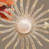 Scarf Pin Women Brooch High-Gloss Rhinestone Faux Pearl Inlay Sparkling