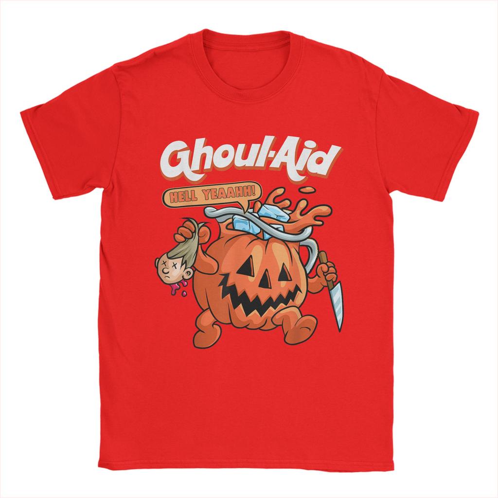 Cool Ghoul Aid Funny Ghoul Pumpkin Cute Meme Halloween T Shirt  Fashion T Shirts Short-Sleeve Tops Summer Plus Size 5XL Clothing