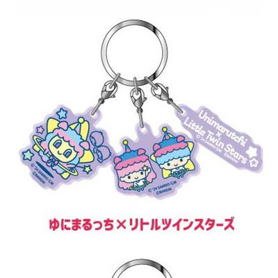 Trojitý akrylový přívěsek na klíče Sanrio Tamagotchi X Postavy Sanrio 05 Yunimarucchi X Little Twin Stars