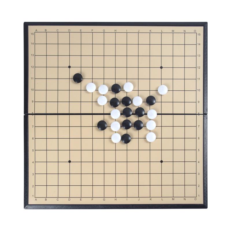 Magnetic Go Game Set for Beginners: Portable, Folding 15x15 Board with Black & White Stones Small board 20cm + 120 stones базовый набор