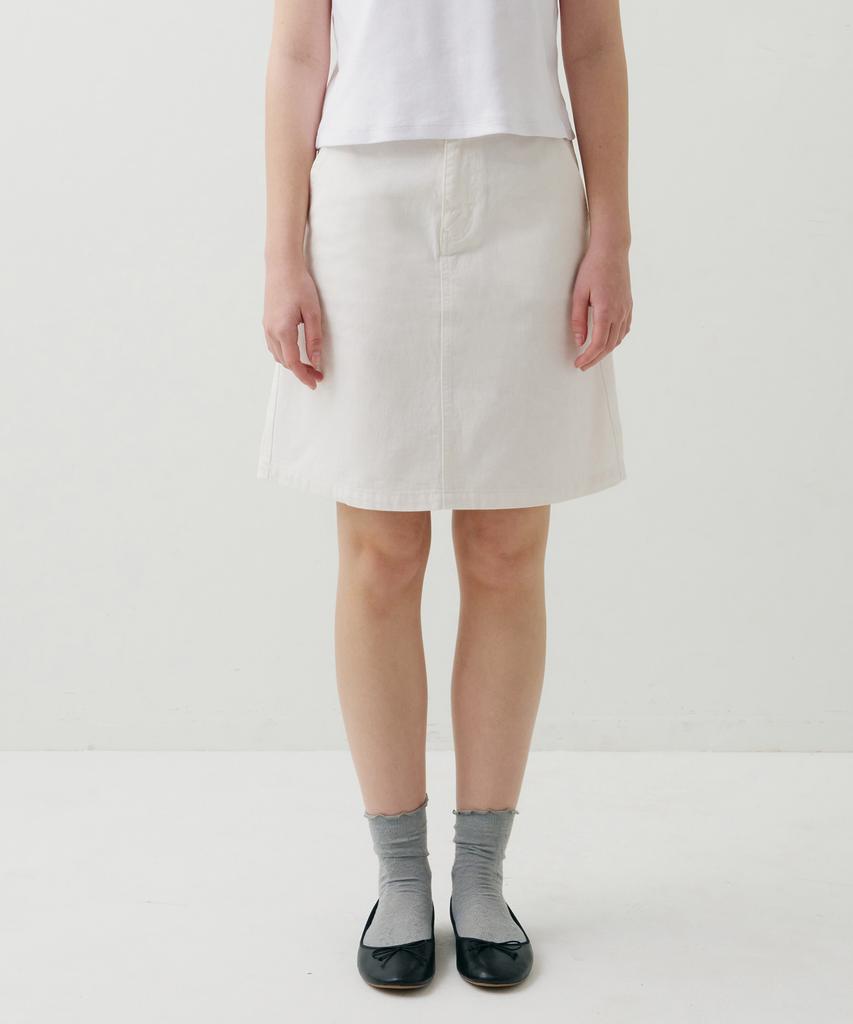 Pildeoseu Stone-Washed Medium Skirt White