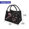 Borsa Termica Pranzo con Stampa Fiori di Ciliegio Sakura Giapponesi Riutilizzabile Portatile per Donna Scatola Pranzo Isolante per Viaggio Picnic Lavoro
