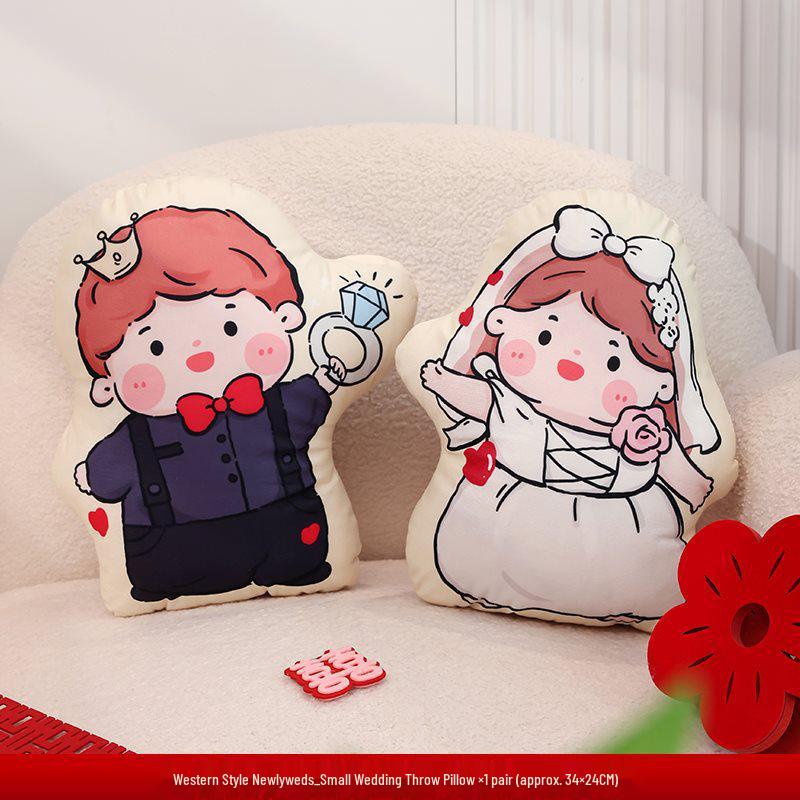 

Wedding Doll Pillow Pair: Bride and Groom Plush Toy for Bed Decoration