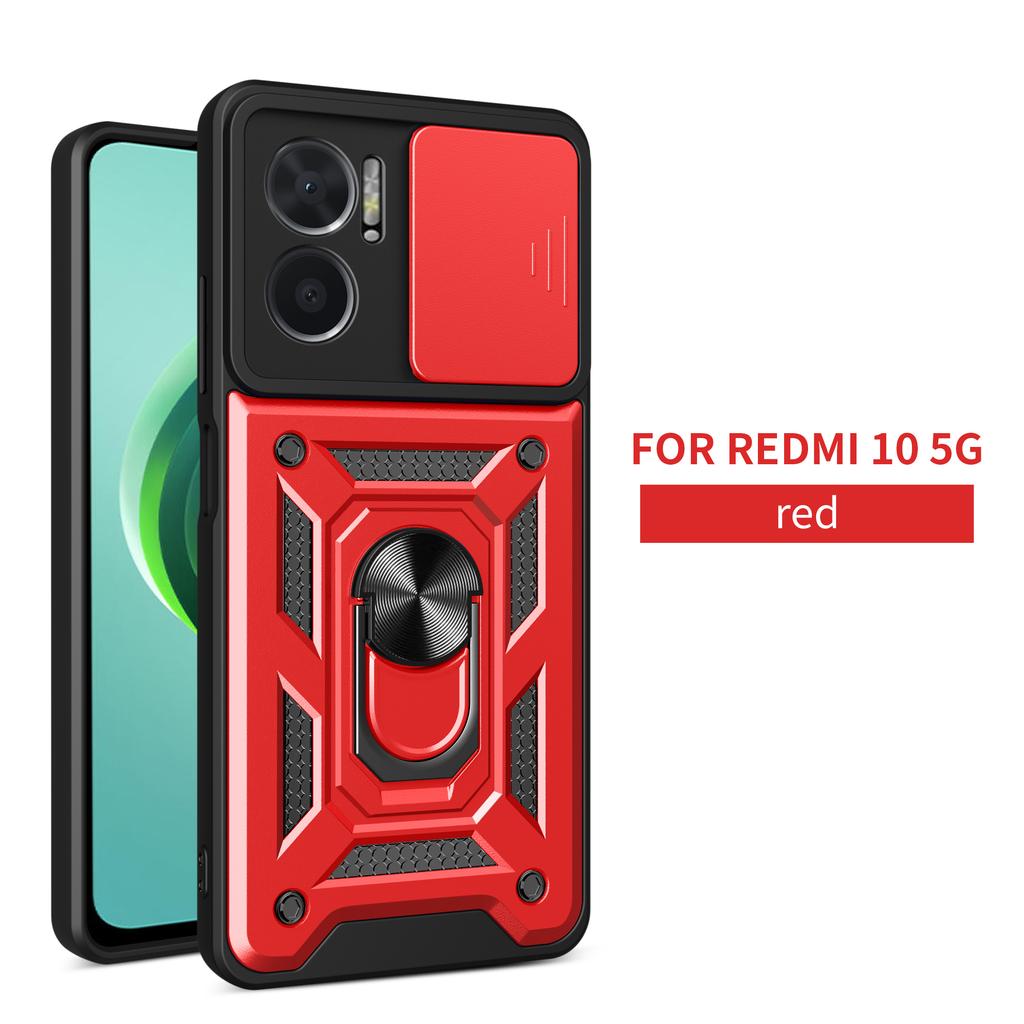 For Xiaomi Redmi 10 5G Case Redmi 10 5G Cover Redmi 10 5G Magnetic Ring Holder Armor Phone Case Slide Camera Protect Back Cover