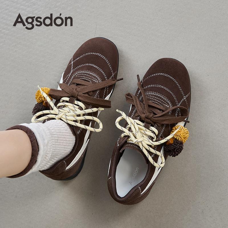Augustine retro German training shoes women's 2025 new autumn platform ballet Forrest Gump shoes Maillard sports shoes