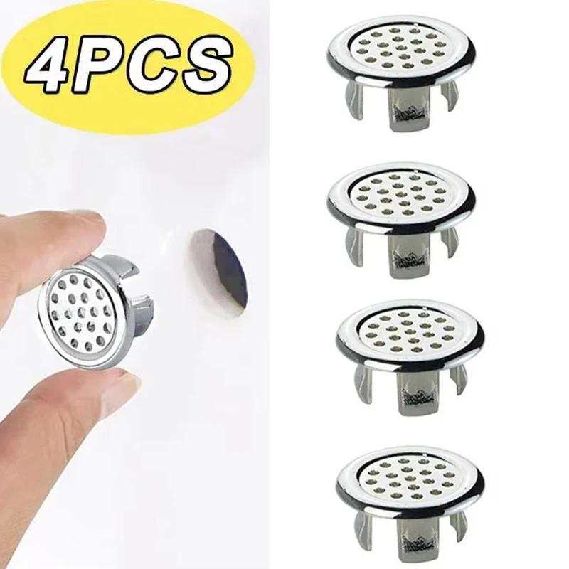 4Pcs Kitchen Bathroom Basin Circular Overflow Drain Cover Decoration Bathtub Sink Hole Overflow Hollow Washbasin Overflow
