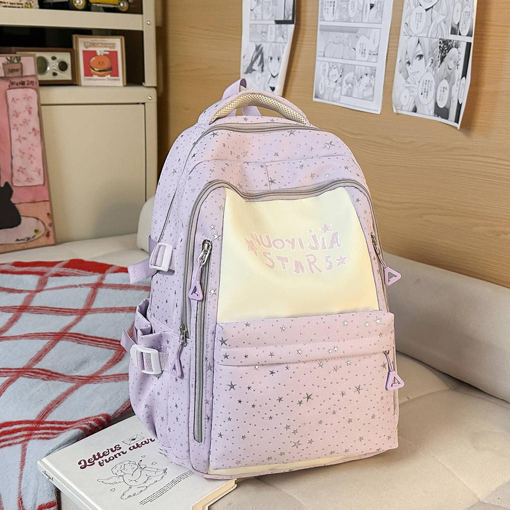 Schoolbag backpack new high school student large capacity star junior high school cute student high value schoolbag backpack