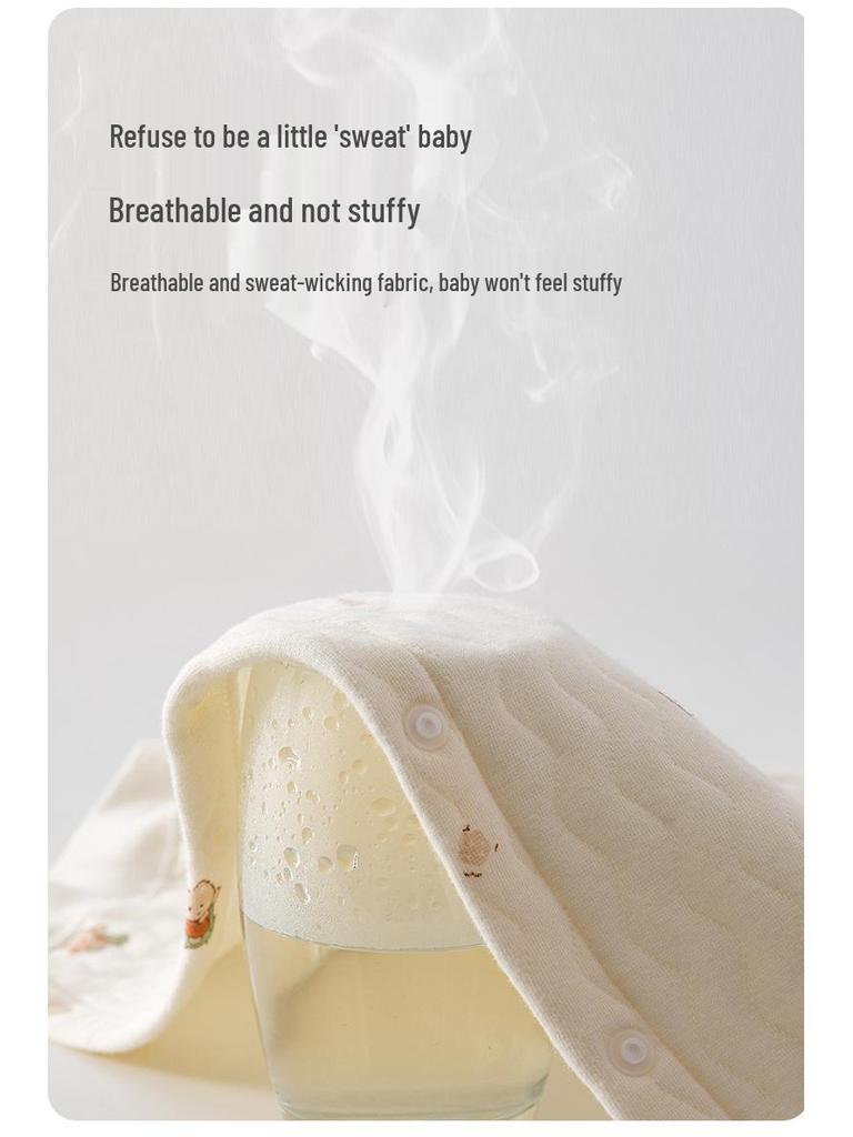 Newborn Air Cotton Three-Layer Warm Bodysuit - Pure Cotton, Spring/Autumn