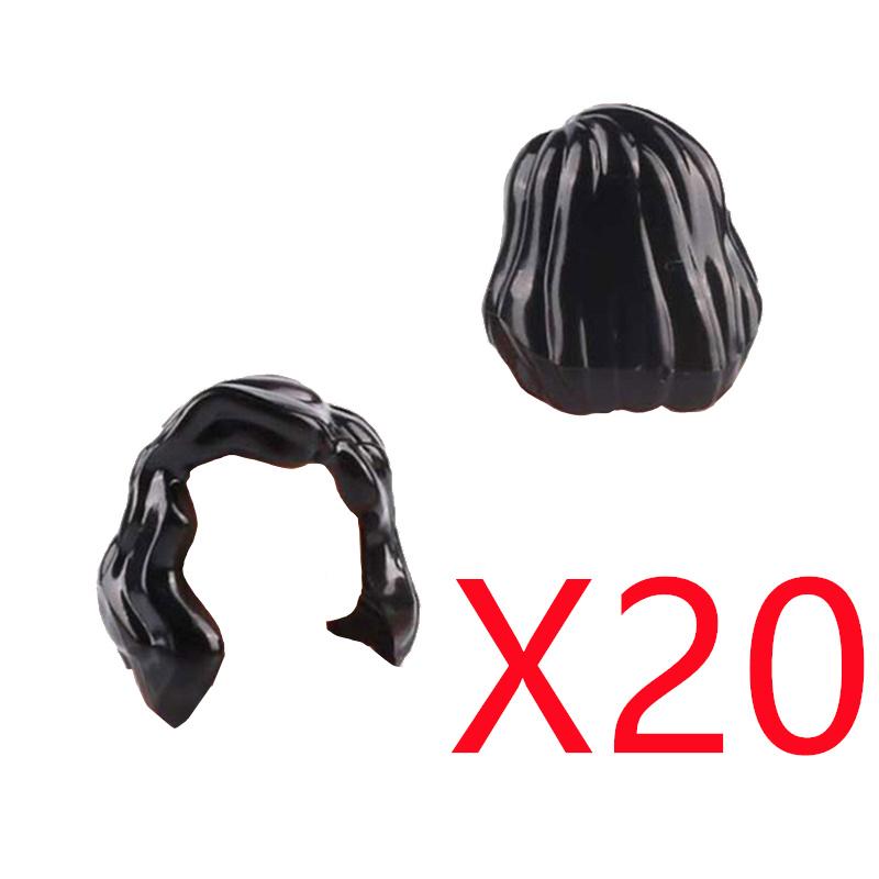 MOC City Building Blocks Figure Body Parts Creative Accessories Long Hair Brown Black Gold Mini Brick Compatible Toy Gift k030