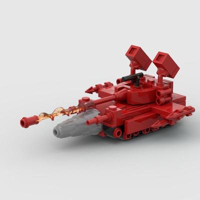 Red Wolf Tank Full Firepower Upgraded Version MOC Building Block Model Universal Assembled Desktop Boy and Girl Toy Gift