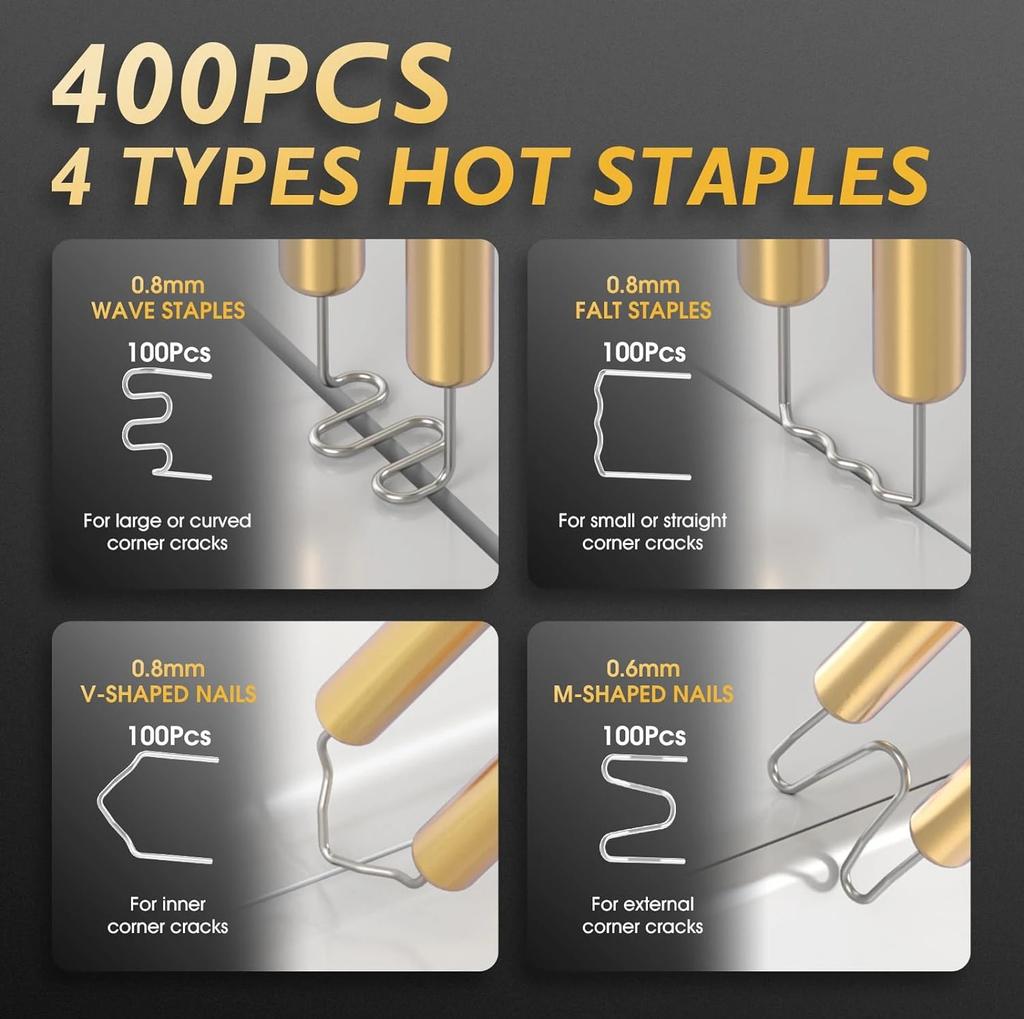 50W Plastic Welding Machine Car Bumper Repair Kit Hot Stapler Hot Air Gun Crack Repair for Removing Body Dent Cracks