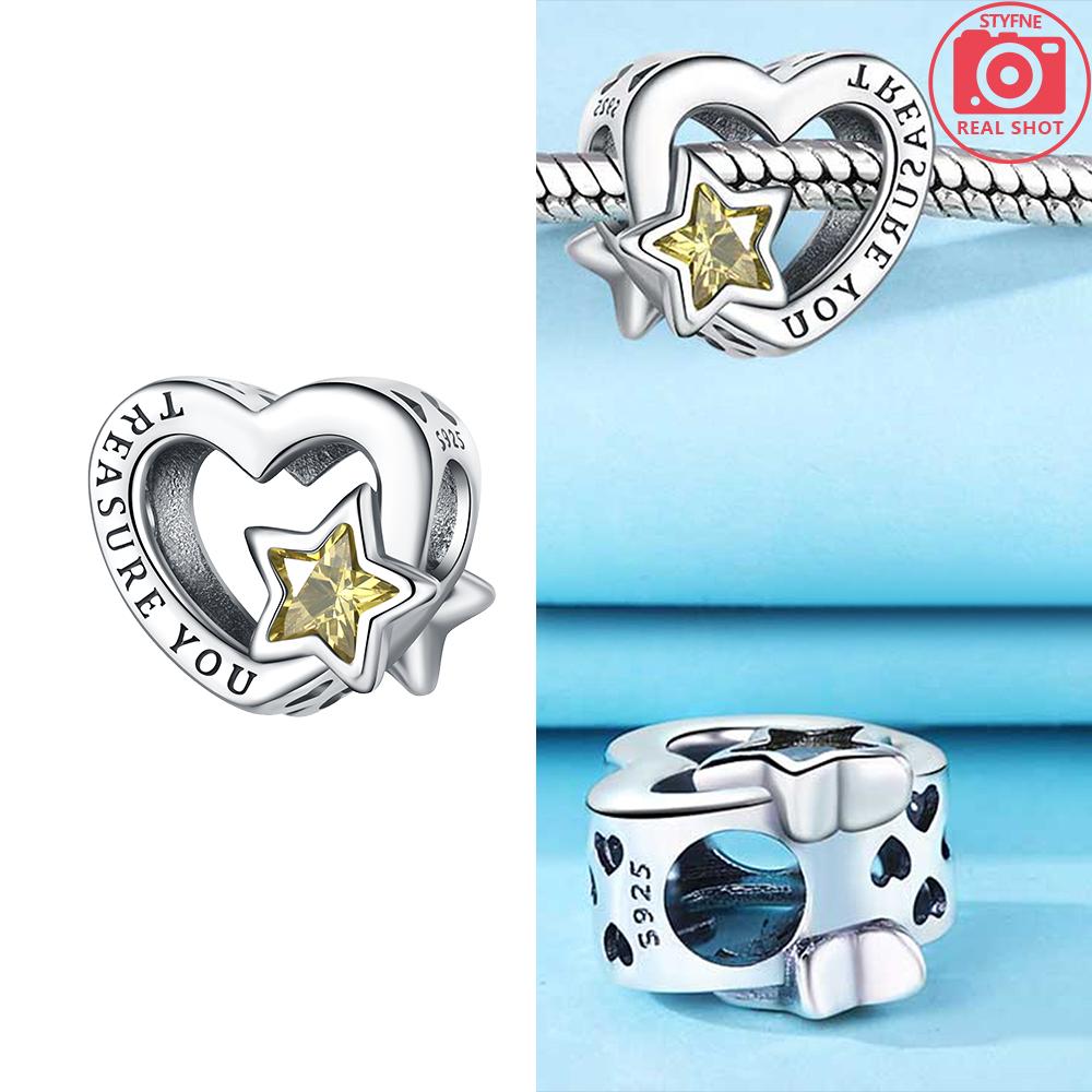 925 Silber Rosa Zirkon Liebesperlen Anhänger Passend für Armband Damen Schmuck DIY Geschenk Zarte Accessoires Jahrestag Geschenk