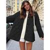 Autunno Inverno Nuovo Stile Europeo Americano Trapuntato Semplice Monocolore Girocollo Lento Cotone Cappotto