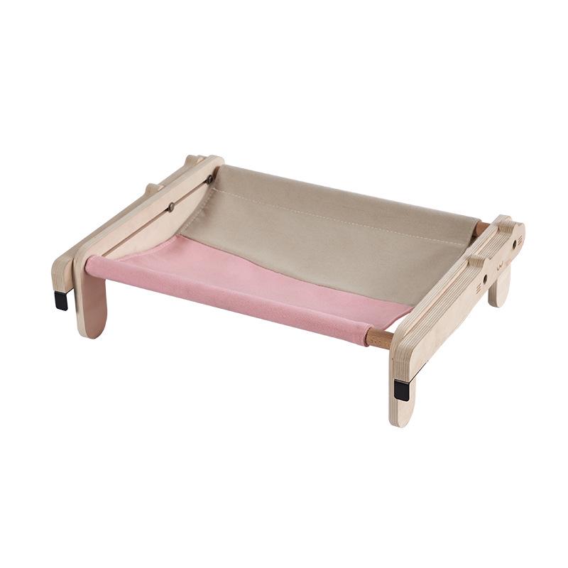 Wooden Hanging Cat Hammock: Cozy Four-Season Bedside Nest