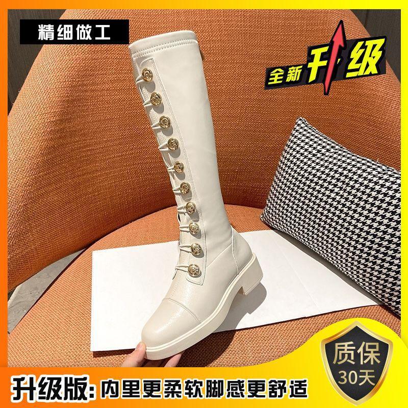 Xiaoxiangfeng but knee boots women's 2025 autumn and winter new thin Internet celebrity badge knight boots medium and high elastic boots