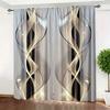 2 Stuks Licht Luxe Gouden Lijn Gordijnen, Moderne Minimalistische Verduisteringsgordijnen voor Woonkamer en Slaapkamer