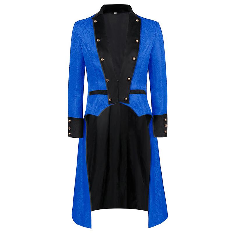 

Мужской викторианский фрак в стиле стимпанк, куртка, пальто, средневековый костюм эпохи Возрождения XL синий