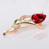 Lady Elegant Tulip Flower Multicolor Rhinestone Brooch Pin Evening Party Jewelry AVE
