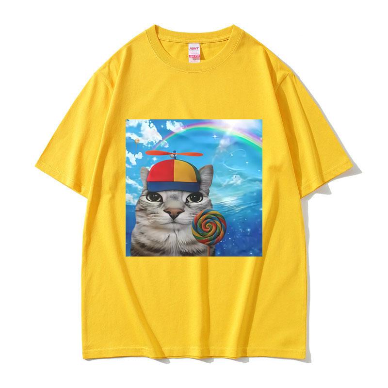 Cat Funny Meme Graphic TShirt Unisex Unisex Fashion Oversized Streetwear Unisexs Casual Humor Short Sleeve T Shirts 100 Cotton Tees