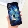Soft Silicone Cases For Samsung Galaxy A54 5G A53 5G Case Samsung A23 4G 5G A12 A125F Bumper Shell Black Cat Stylish Coques Etui