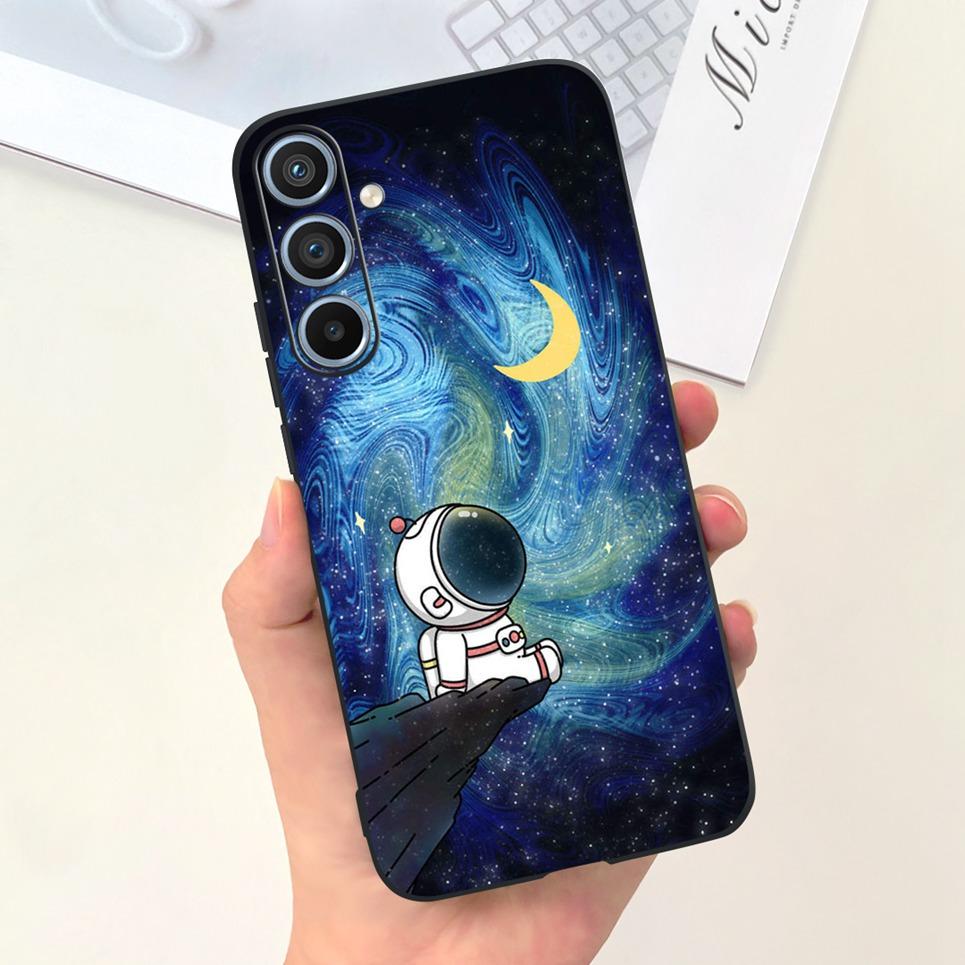 Soft Silicone Cases For Samsung Galaxy A54 5G A53 5G Case Samsung A23 4G 5G A12 A125F Bumper Shell Black Cat Stylish Coques Etui
