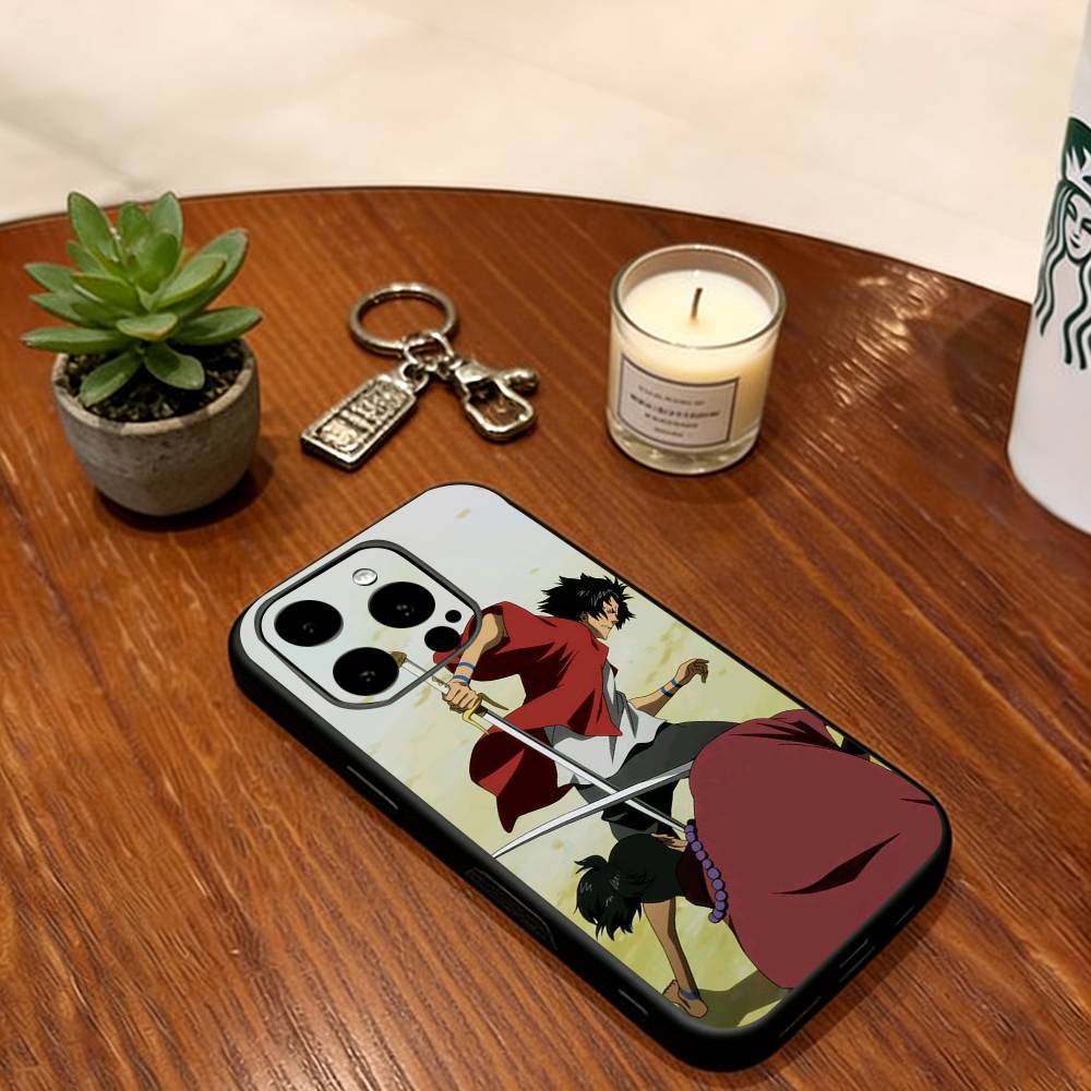 Samurai Champloo Phone Case For iPhone 17,16,15,14,13,12,11 Plus,Pro Max,XS,Soft Silicone Black Cover