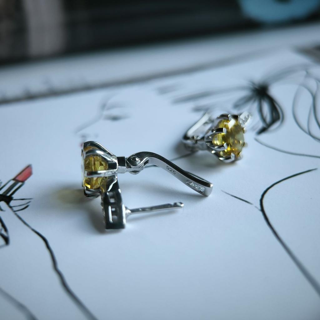 Серебряные серьги с цитрином nano 3.142ct (2190035)