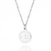 Titanium Steel Skull Coin Pendant Necklace Minimalist Punk Hip Hop Fashion Round Medallion Chain