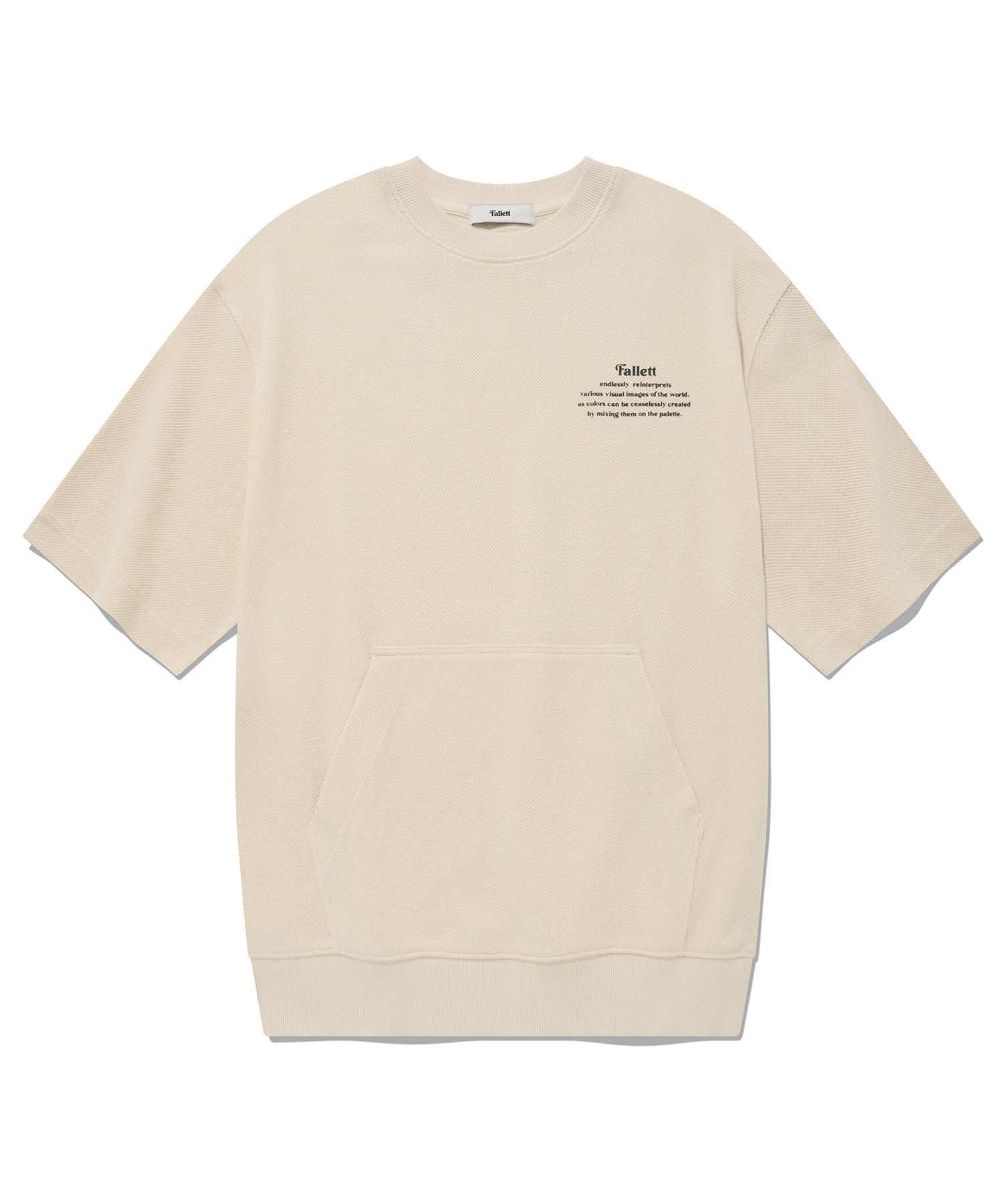 Pallet Waffle Sweat Half Sweatshirt Ivory Ivory/Xl