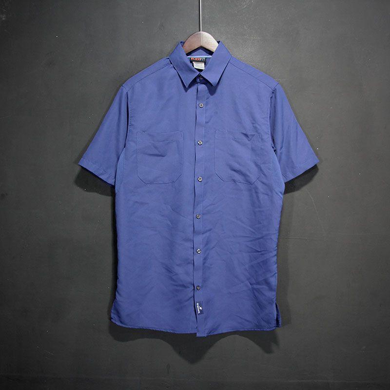 

Европейская и американская мужская летняя рубашка с коротким рукавом большого размера, свободного кроя, рабочая, для улицы, быстросохнущая, дышащая, трендовая, с рукавом до локтя Blue Plus size 6XL (Bust size 186cm)