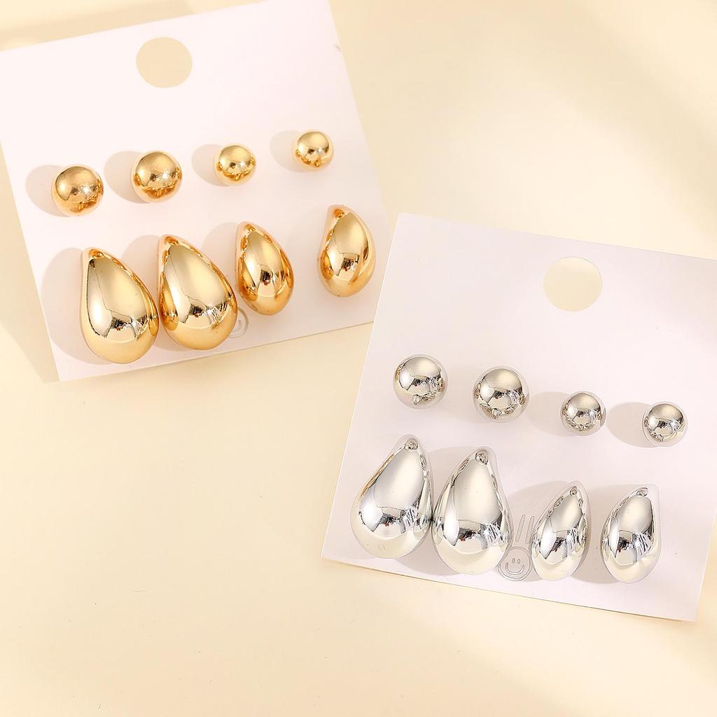 Teardrop Stud Earrings: Versatile European & American Fashion for Women