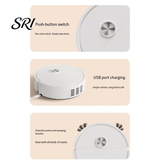 Intelligent Vacuum Cleaner Sweeping Robot One-Button Start Low-Noise Silent Operation Sweeper Mini Slim Body Deep Cleaning for Household One-button
