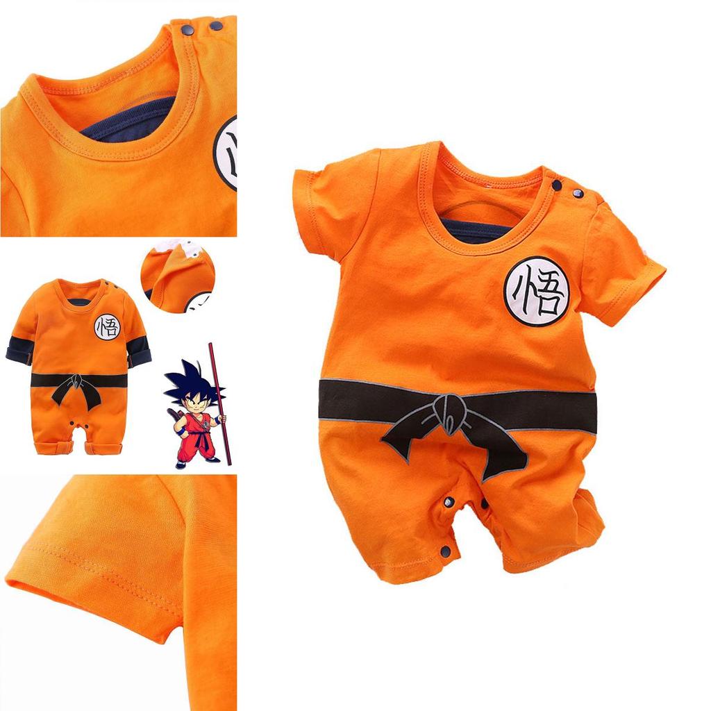 Adorable Newborn Baby Boys Dragon Ball Z Cosplay Romper Bodysuit For Halloween