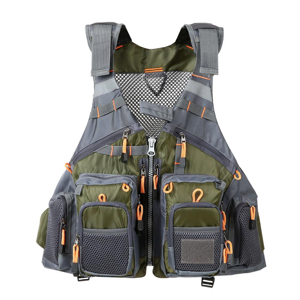 Erkekler balıkçı yeleği çok fonksiyonlu nefes alabilen çoklu cepler Oxford kumaş açık kolsuz yelek balıkçı ceketi