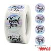 100-500Pcs Rainbow Laser Thank You Stickers 1Inch Small Business Stickers  Adhesive Labels For Boutiques Wrapping Supplies