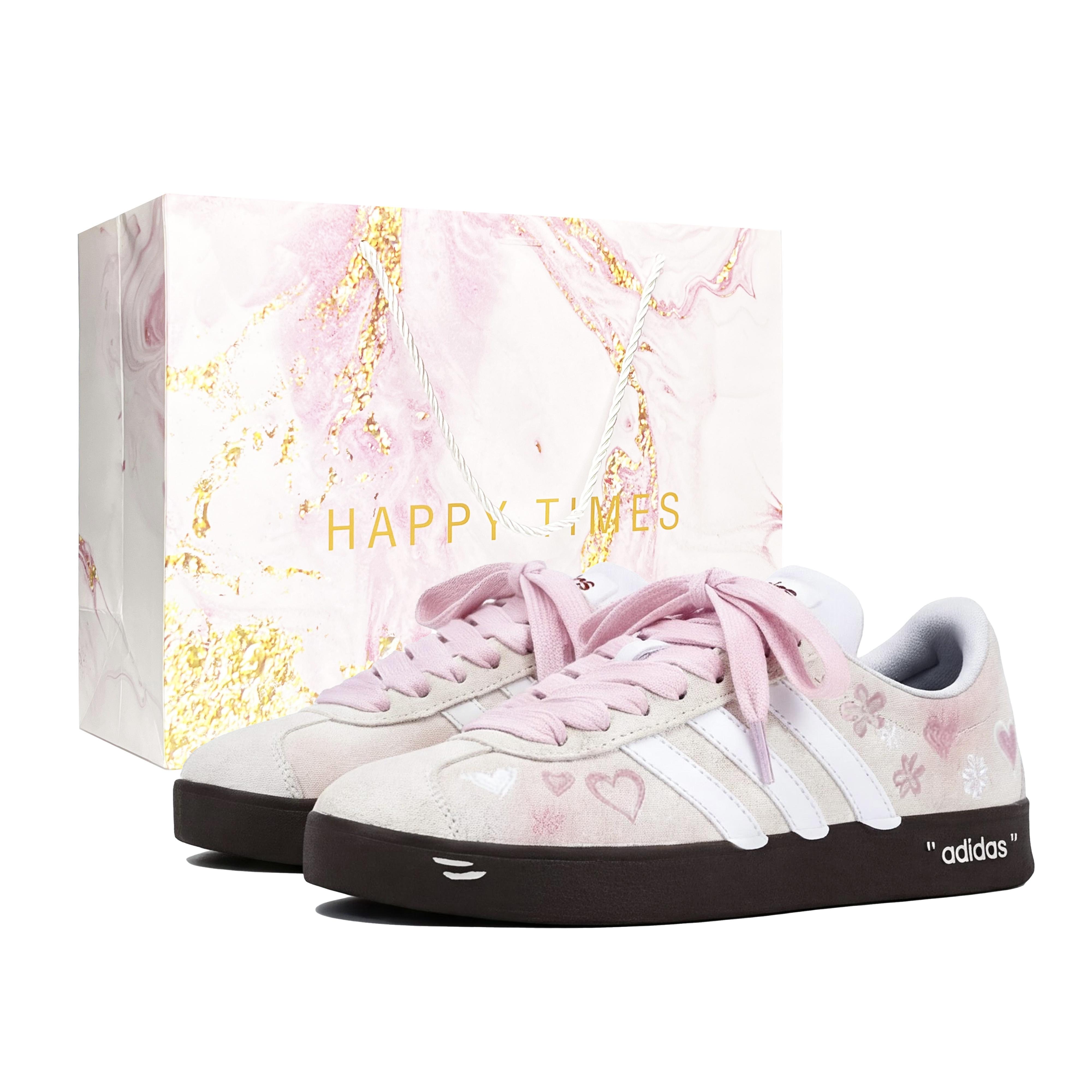 

Adidas VL COURT 2.0 Heartbeat Cherry Sweet, Special Shopping Bag Lightweight Low top Skateboard Shoes Unisex White Pink JS3003(Team920-BOX) 45⅓