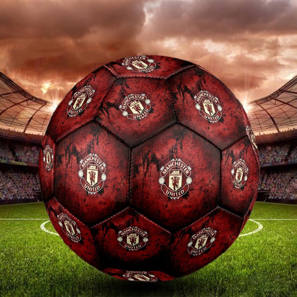 Man U logoSoccer Ball Colorful All Ages Machine Stitched PVC Competition Ready Durable High-Bounce